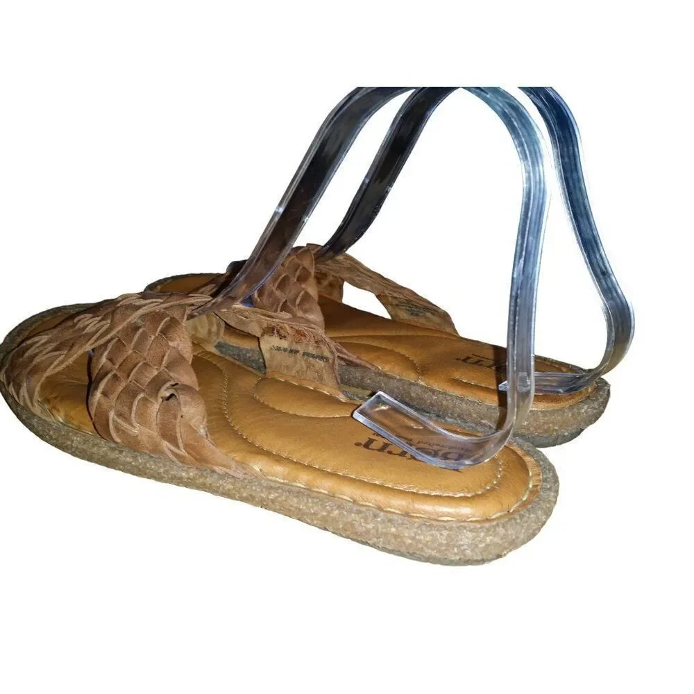 Born Sandals Women Sz 8 M‎ Brown Strappy Woven Leather Summer Boho - Picture 2 of 7